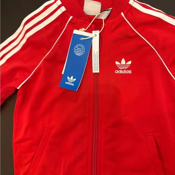 Adidas Red SST Tracksuit with White Accents - Picture 2 of 4